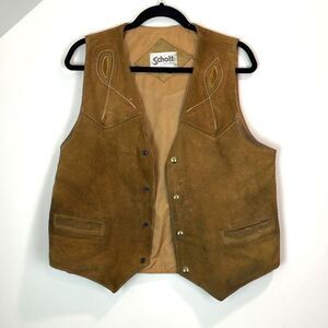 Schott Vintage Leather Vest Size 42